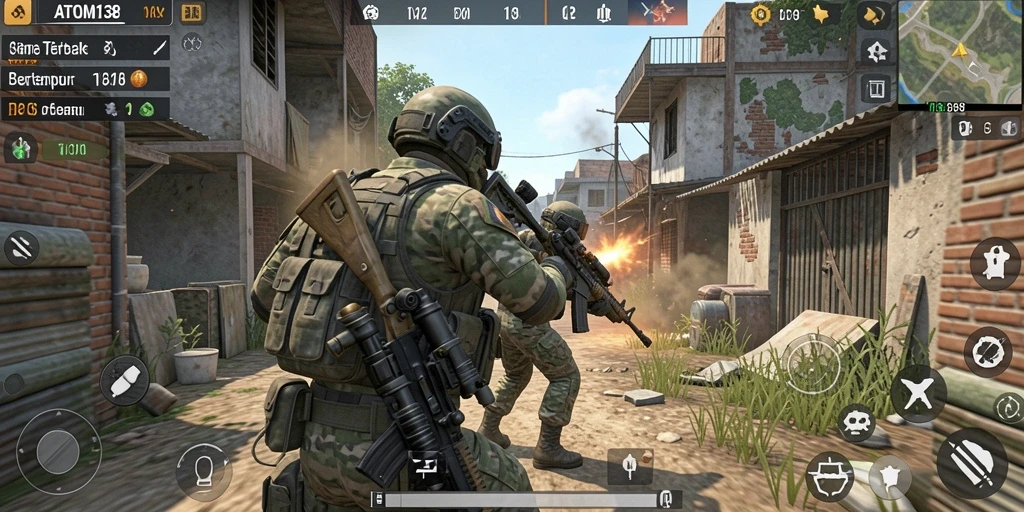 Tampilan gameplay TPS yang mendebarkan dan penuh aksi.