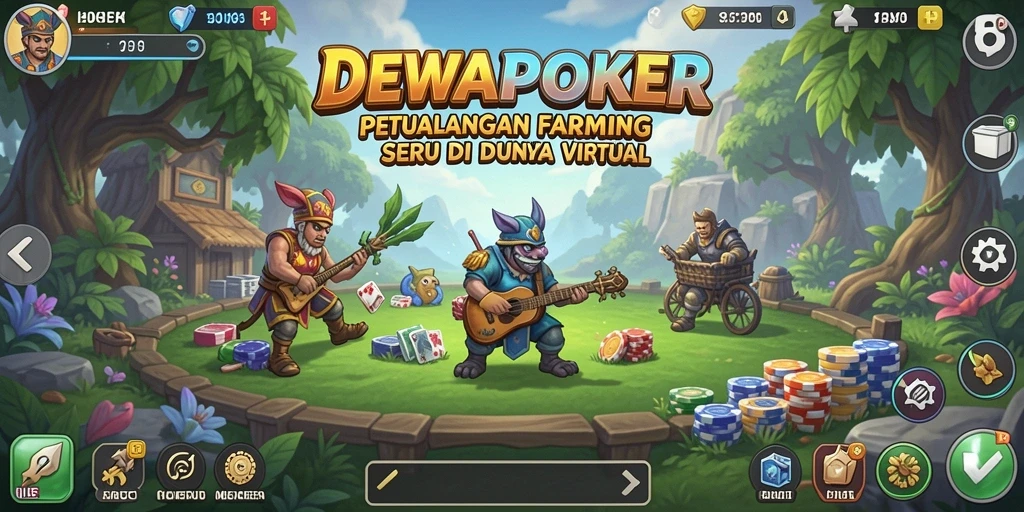 Tangkapan layar DEWAPOKER menampilkan keseruan bertani dan momen panen.