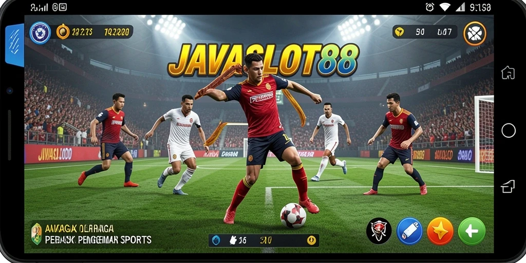 Tampilan gameplay <strong>JAVASLOT88</strong> yang mendebarkan dan penuh aksi olahraga.