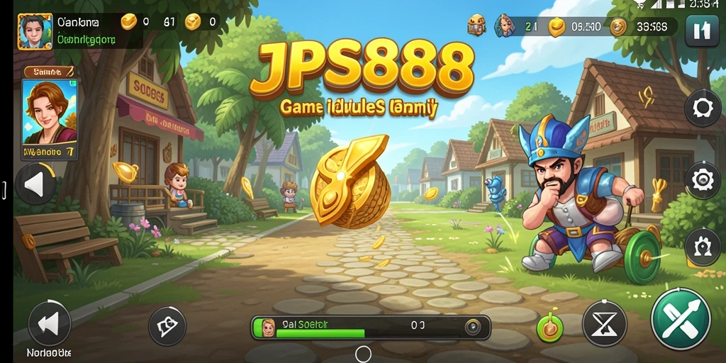 Screenshot gameplay <strong>JPS888</strong> yang menunjukkan kemajuan karakter dalam game Idle.