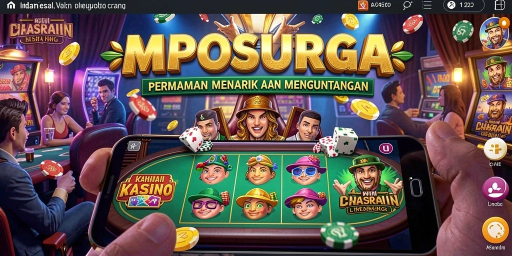 Screenshot gameplay seru MPOSURGA dengan berbagai permainan Kasino.
