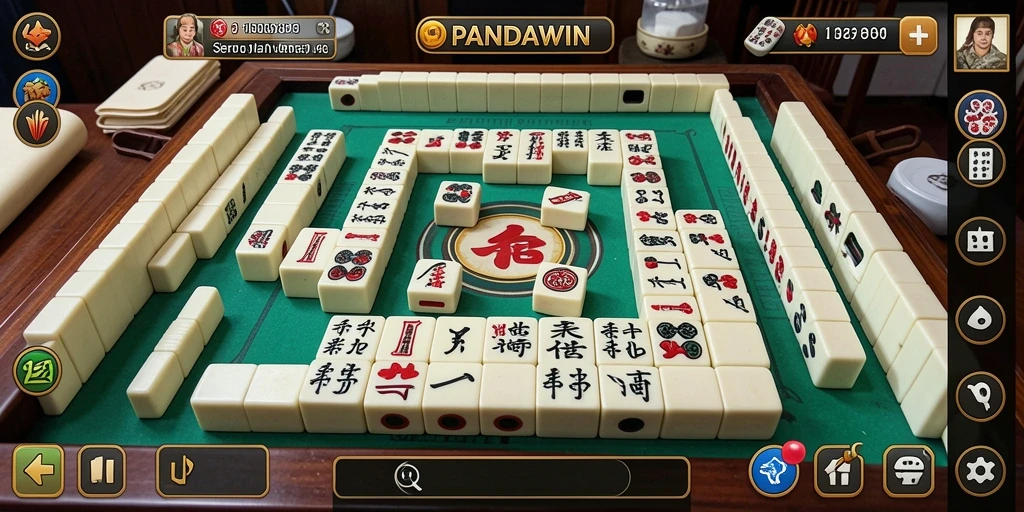 Tampilan menarik dari gameplay Mahjong di PANDAWIN.