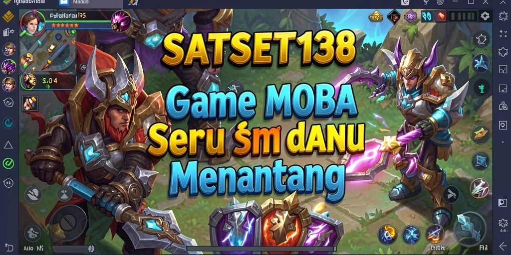 Tampilan gameplay epik dari SATSET138 di arena MOBA.