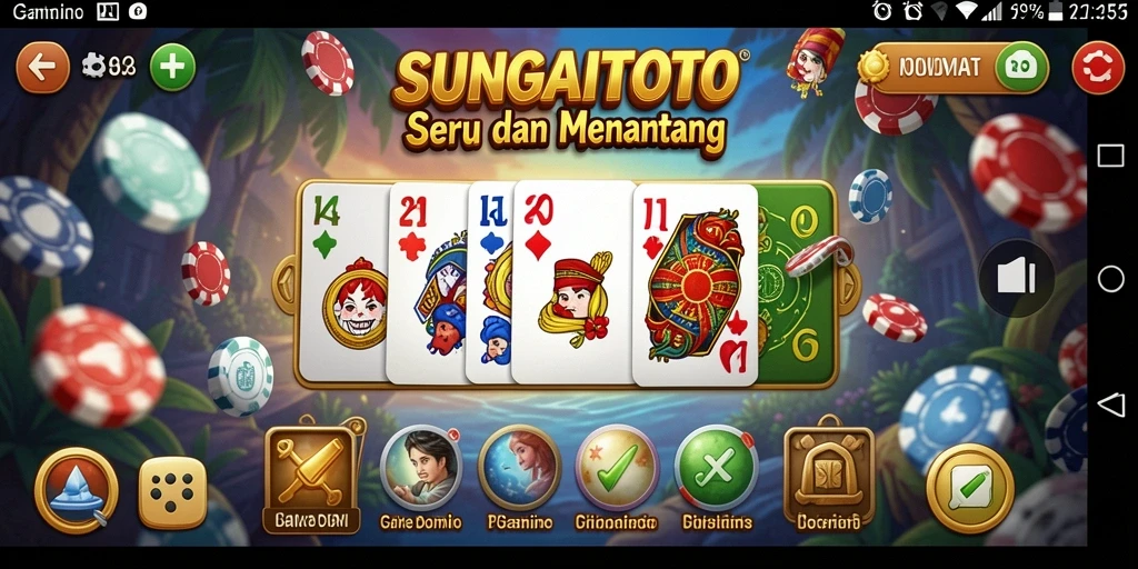Screenshot gameplay SUNGAITOTO yang menunjukkan keseruan permainan Domino.
